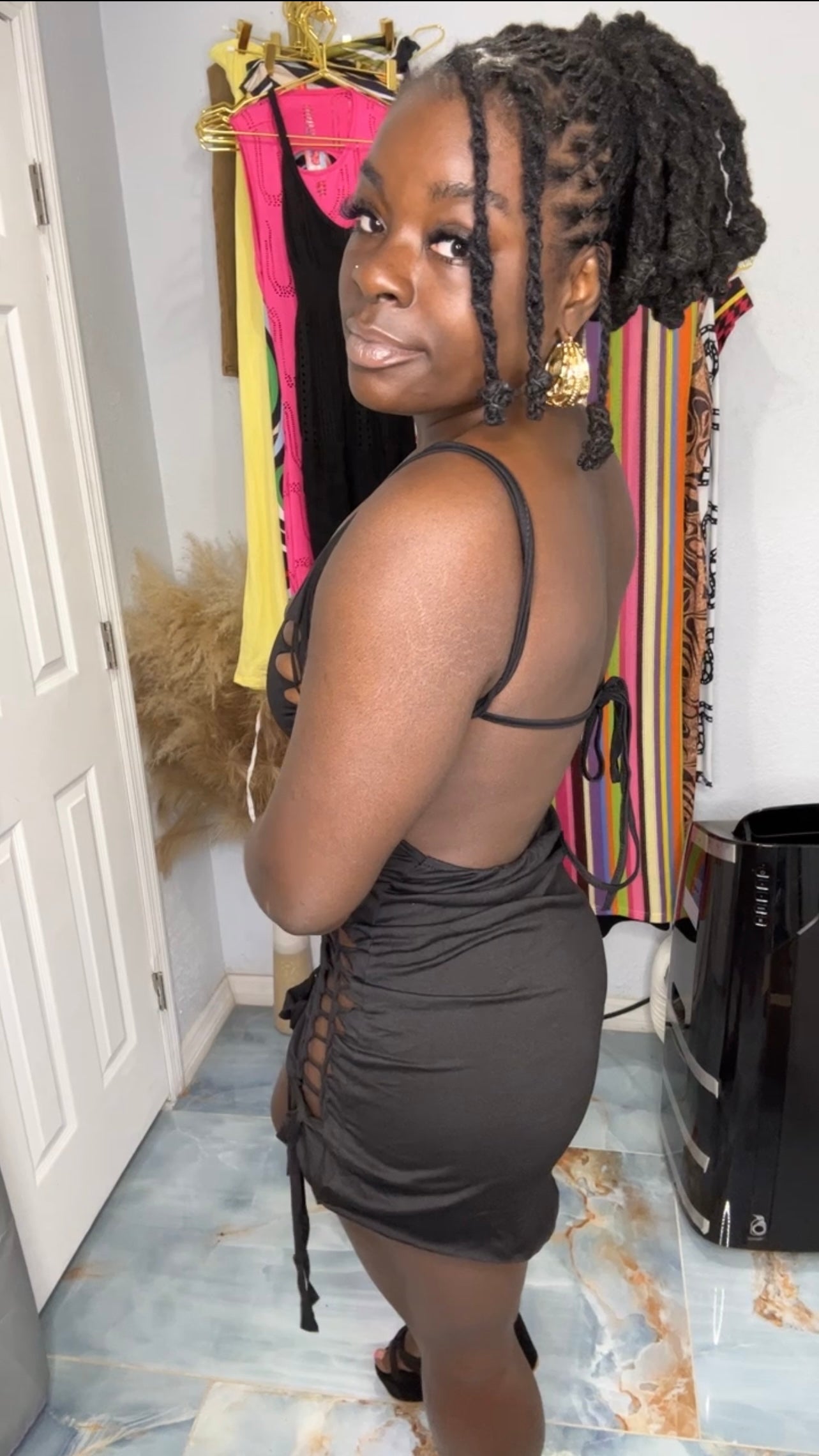 Hollow Out Mini Dress