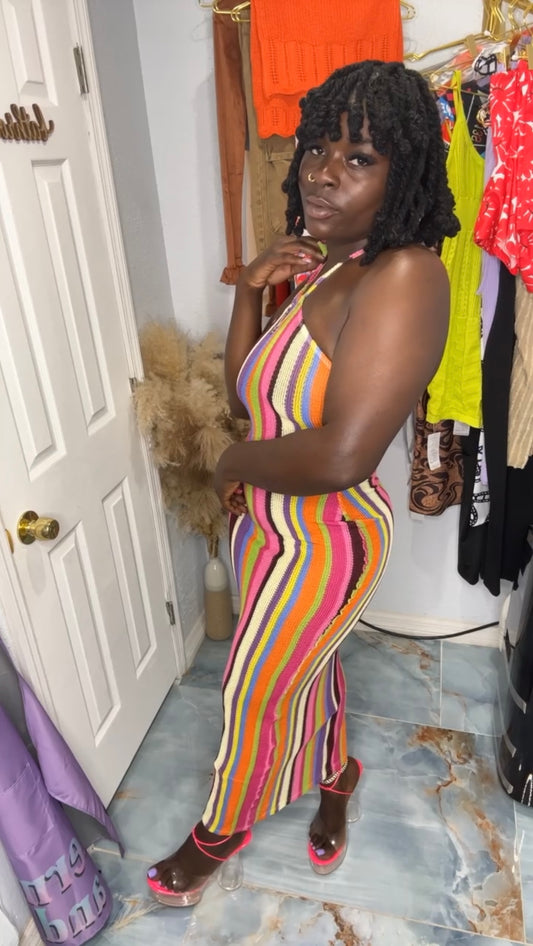 Colorful Knit Dress